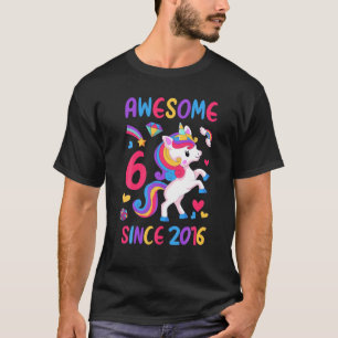 T-shirt Enfants 6E Anniversaire Fête Unicorne Fille 6 Ans 