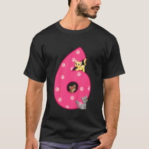 T-shirt Enfants 6ème anniversaire de chat célébrant 6 ans 