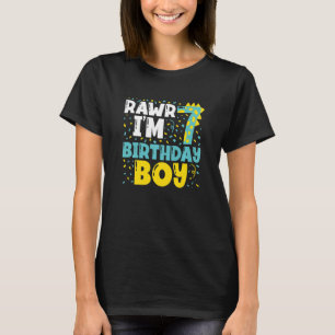 T-shirt Enfants 7 ans 7e anniversaire garçon Dinosaur bébé