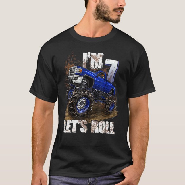 T-shirt Enfants 7 ans 7e anniversaire Garçons Monster Cami (Devant)