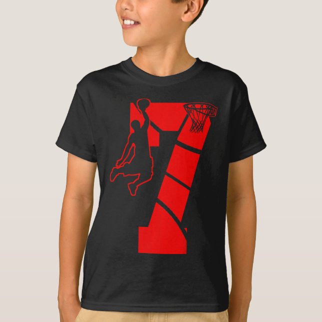 T-shirt Enfants 7 ans 7ème Basketball Anniversaire FêteThè (Devant)