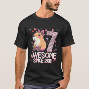 T-shirt Enfants 7 Ans Cadeaux Capybara Cadeaux Pour Filles