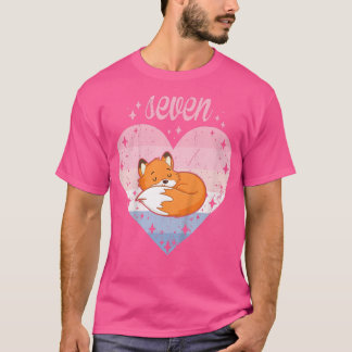 T-shirt Enfants 7 ans Mignonne Fox Anniversaire Fille 7e B