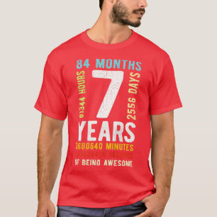 T-shirt Enfants 7e anniversaire 7 ans Vintage Rétro 84 lun