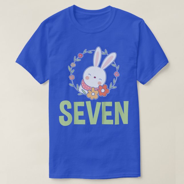 T-shirt Enfants 7e anniversaire fille Rabbit 7 ans naissan (Design devant)