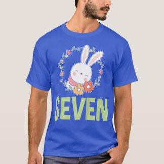 T-shirt Enfants 7e anniversaire fille Rabbit 7 ans naissan