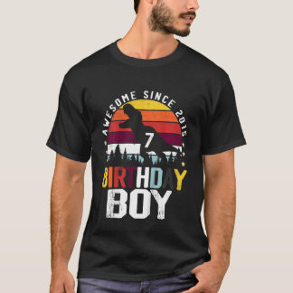 T-shirt Enfants 7e anniversaire garçon 7 ans Dinosaur Trex
