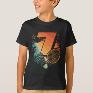 T-shirt Enfants 7e anniversaire garçon Badminton Joueur Ba