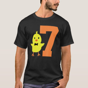 T-shirt Enfants 7ème Anniversaire Thème Poulet Mignon 7 An