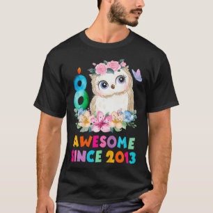 T-shirt Enfants 8 ans 8e anniversaire Hibou Thème Annivers