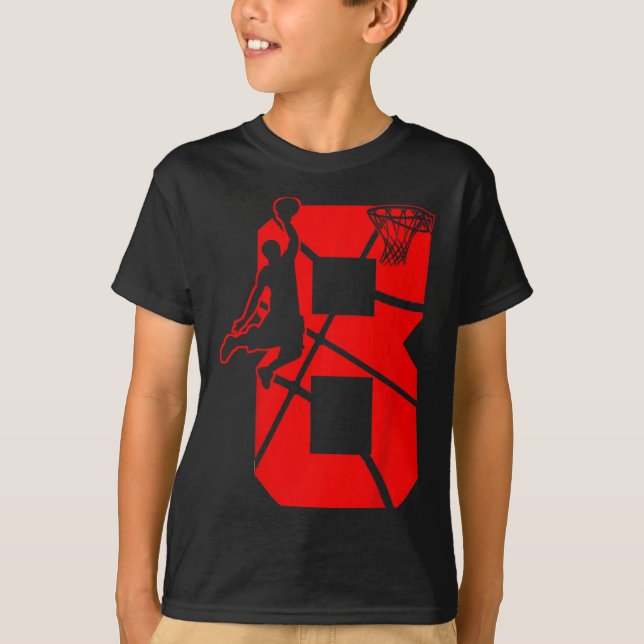 T-shirt Enfants 8 ans 8ème Basketball Anniversaire FêteThè (Devant)