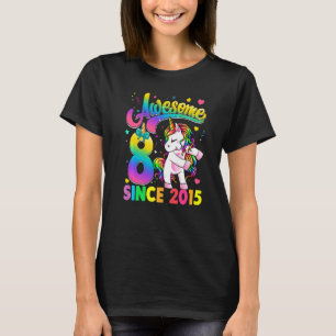 T-shirt Enfants 8 ans depuis 2015 Flossing Unicorn 8th B