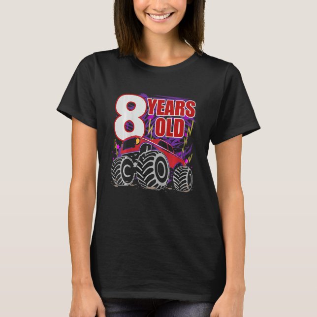 T-shirt Enfants 8 Ans Monster Camion Pour Garçons Et G (Devant)