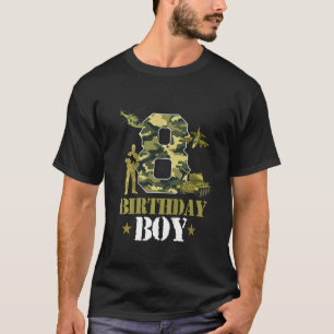 T-shirt Enfants 8e anniversaire Militaire Thème Camo Boys