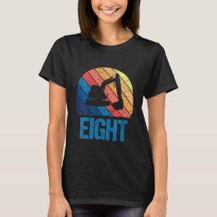 T-shirt Enfants 8e anniversaire Rétro Excavateur Construct