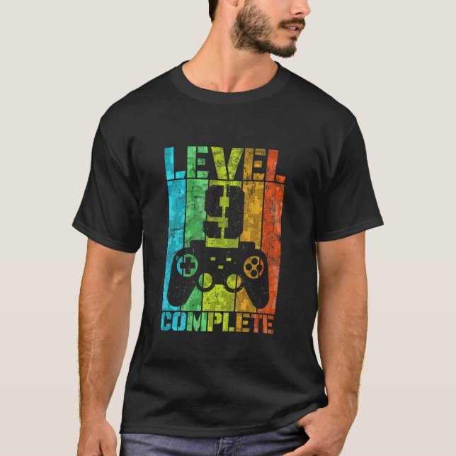 T-shirt Enfants 9E Anniversaire Homme Joueur Niveau Comple (Devant)