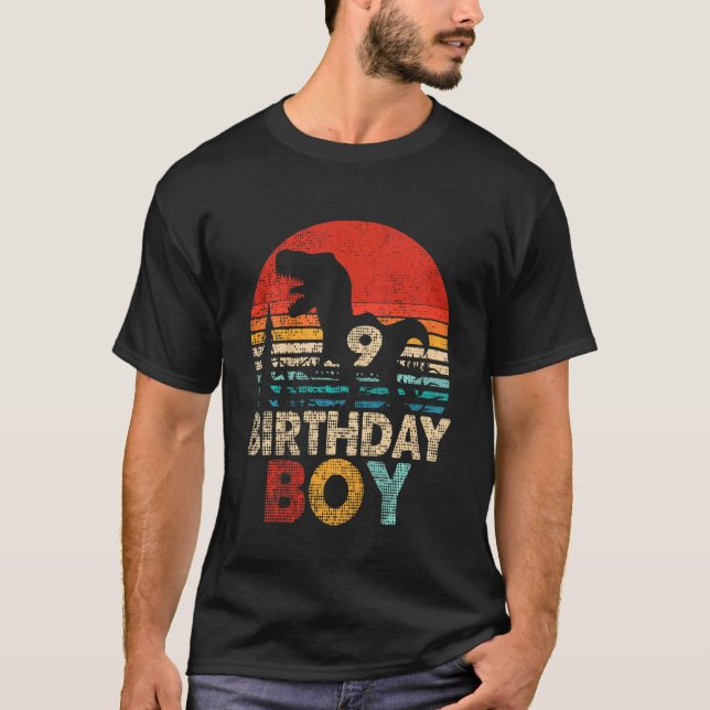 T-shirt Enfants 9e Dinosaure Anniversaire Garçon Rex 9 ans (Devant)