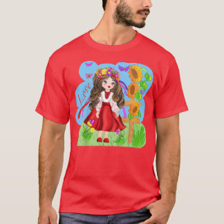 T-shirt Enfants Aiment Ukrainienne Style jeunesse Flower S