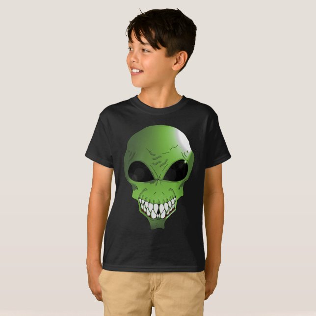 T-shirt enfants Alien vert (Devant entier)