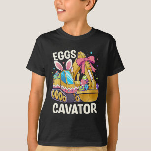 T-shirt Enfants amusant Chemise de Pâques Oeufs Cavateur P