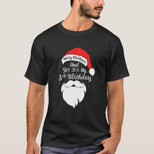 T-shirt Enfants amusant Joyeux Noël Et oui c'est mon 8e Bi (Devant)