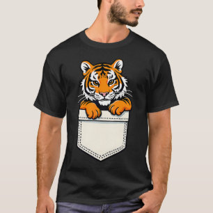 T-shirt Enfants Amusants Animal Tiger Pocket Boys Girls To