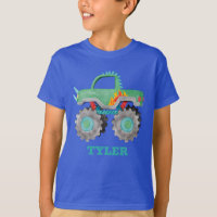 Enfants Aquarelle Vert Monster Stunt Truck