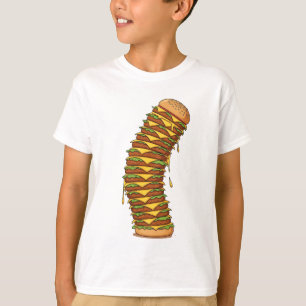 T-shirt Enfants au cheeseburger géant empilé