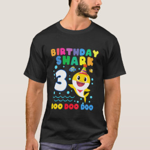 T-shirt Enfants Bébé Cute Shark 3E Anniversaire Garçon Fil