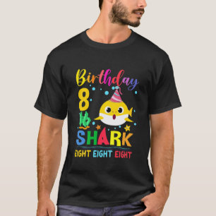 T-shirt Enfants Bébé Cute Shark 8E Anniversaire Garçon Fil