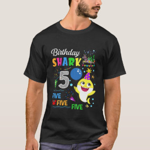 T-shirt Enfants Bébé Cute Shark Anniversaire Garçon 4 ans