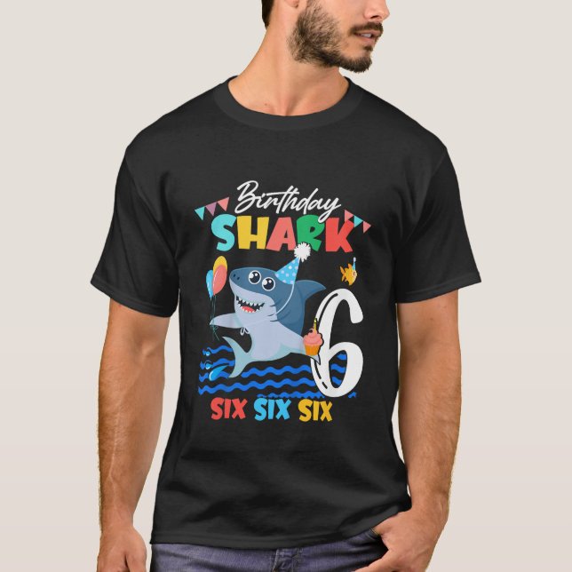 T-shirt Enfants Bébé Petit Requin adorable Anniversaire Ga (Devant)