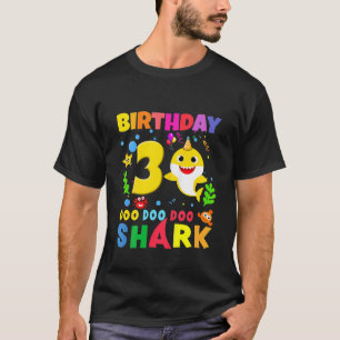 T-shirt Enfants Bébé requin 3E Anniversaire Garçon Fille T
