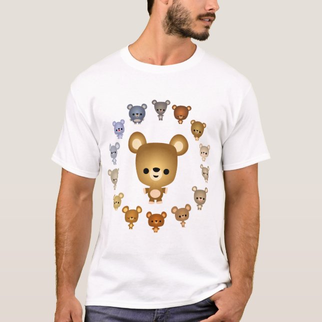 T-shirt Enfants Bébés Ours Caricature mignonne (Devant)