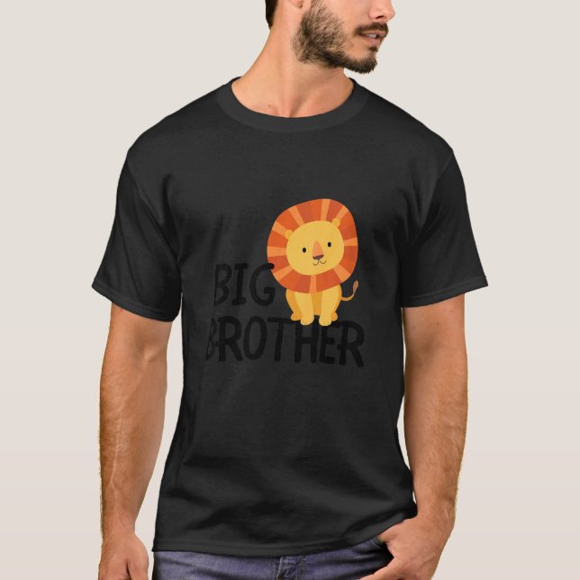 T-shirt Enfants Big Brother Cute Lion Animal Meilleur Bro  (Devant)