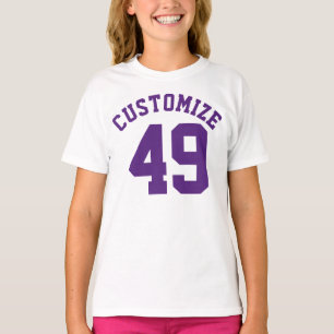 T-shirt Enfants blancs et violets Sports Jersey Design