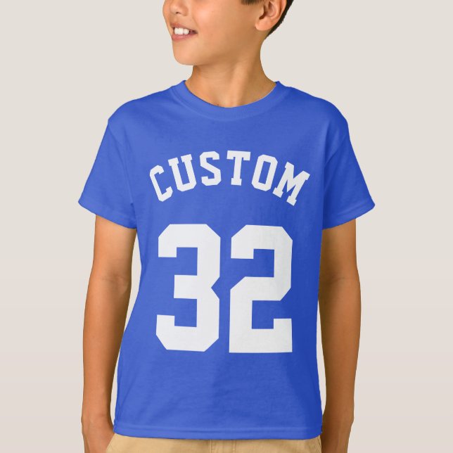 T-shirt Enfants Bleus et Blancs | Sports Jersey Design (Devant)