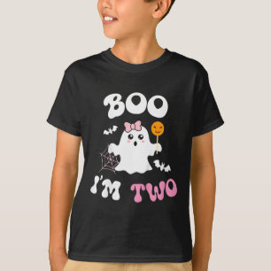 T-shirt Enfants Boo I'm Two Ghost Second 2nd Birthday Supe