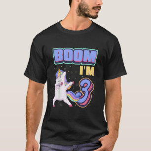 T-shirt Enfants Boom I'm 3 Magical Dabbing Unicorn Dab 3rd