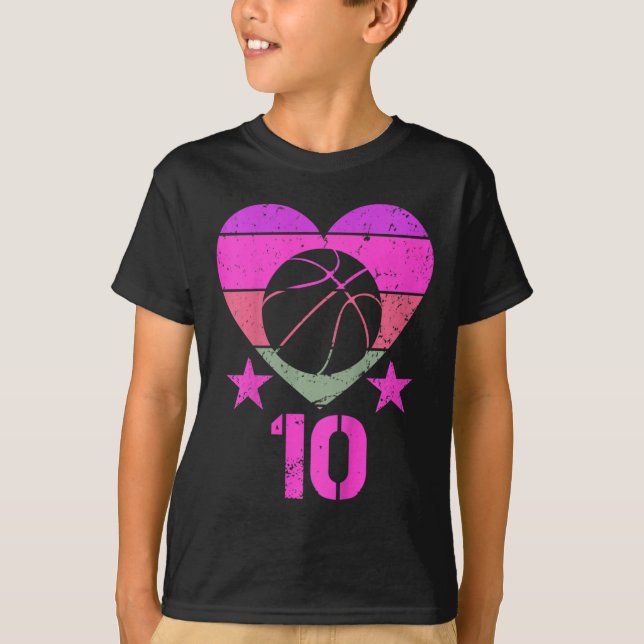 T-shirt Enfants Bysketbyll Anniversaire 10 ans Garçon fill (Devant)