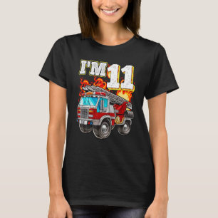 T-shirt Enfants Camion d'incendie 11e anniversaire Garçon
