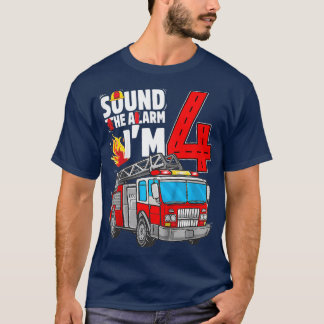T-shirt Enfants Camion d'incendie 4e anniversaire Garçon p