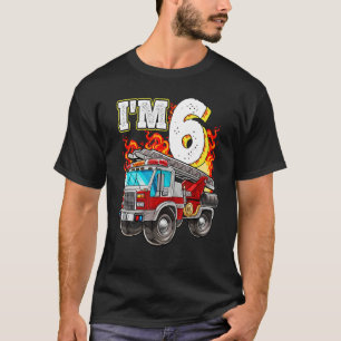T-shirt Enfants Camion d'incendie 6e anniversaire Garçon P