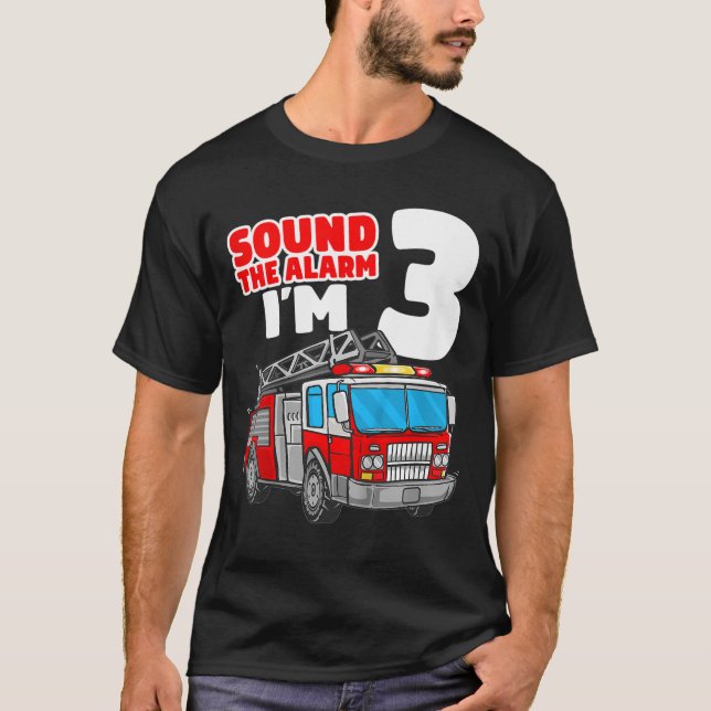 T-shirt Enfants Camion-pompier 3 ans Pompier 3e (Devant)