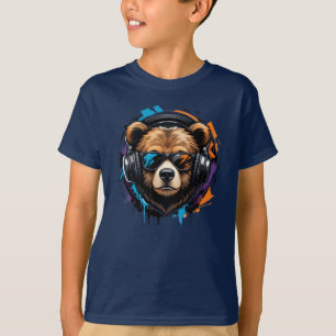 T-Shirt Enfants Casque Ours Cool