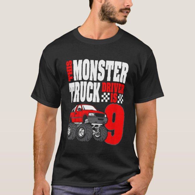 T-shirt Enfants Ce Monster Chauffeur De Camion Est 9 Anniv (Devant)