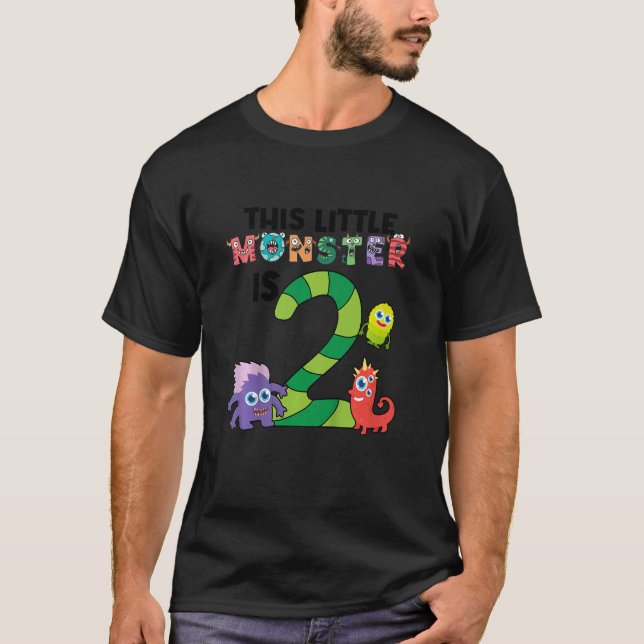T-shirt Enfants Ce petit monstre a 2 ans 2e anniversaire (Devant)