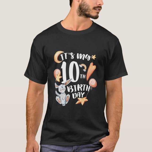 T-shirt Enfants C'Est Mon 10E Anniversaire Joyeux Bunny Gi (Devant)