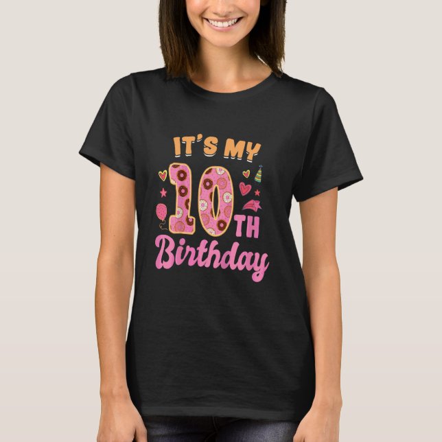 T-shirt Enfants C'est mon 10e anniversaire Sweet Donut Joy (Devant)