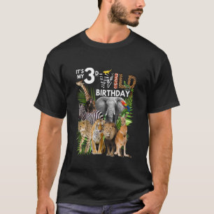 T-shirt Enfants C'est mon 3e anniversaire sauvage Safari A